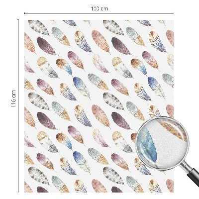 Privátní fólie na okno vitráž Boho peří