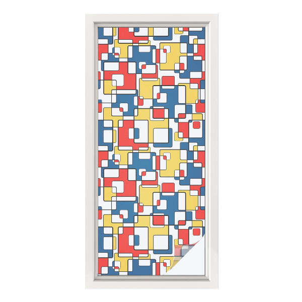 Privátní fólie na okno vitráž Geometrické tvary