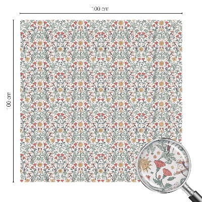 Neprůhledná fólie na sklo dveří Liščí listy