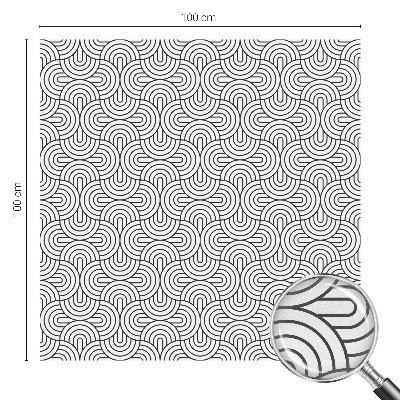 Privátní fólie na okno vitráž Geometrické půlkruhy