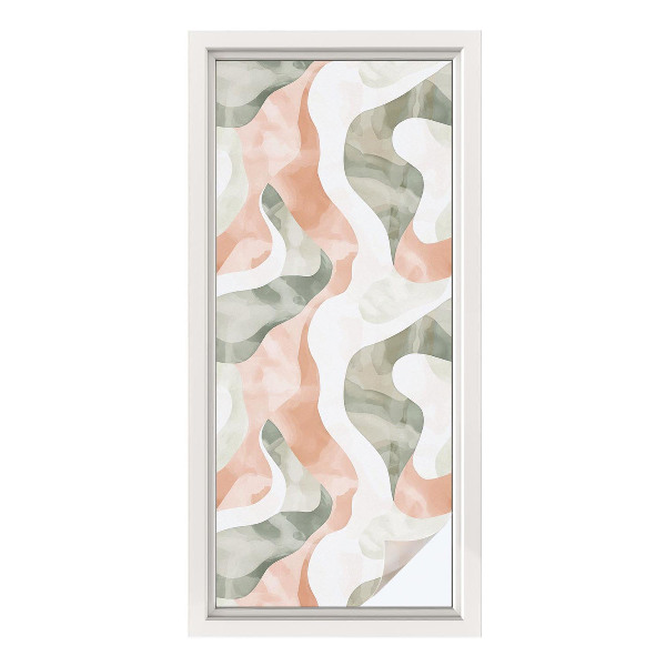 Dekorativní mléčná fólie na sklo Barevné vlny