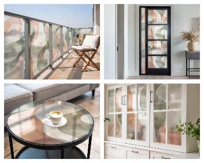 Dekorativní mléčná fólie na sklo Barevné vlny