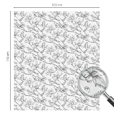 Privátní fólie na okno vitráž Ptáci a květiny