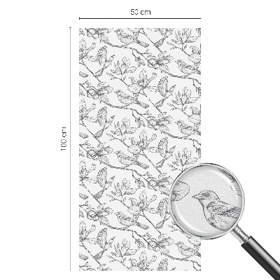 Privátní fólie na okno vitráž Ptáci a květiny