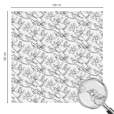 Privátní fólie na okno vitráž Ptáci a květiny