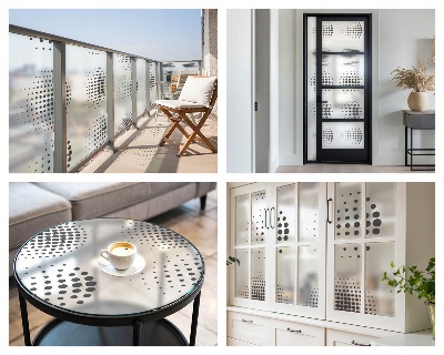 Protisluneční fólie na okna Tečkované kruhy