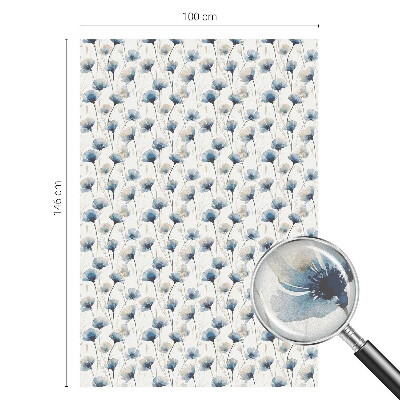 Dekorativní mléčná fólie na sklo Modré květy