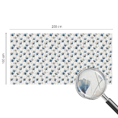 Dekorativní mléčná fólie na sklo Modré květy