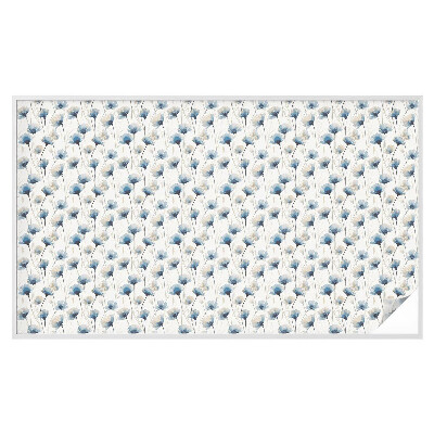 Dekorativní mléčná fólie na sklo Modré květy