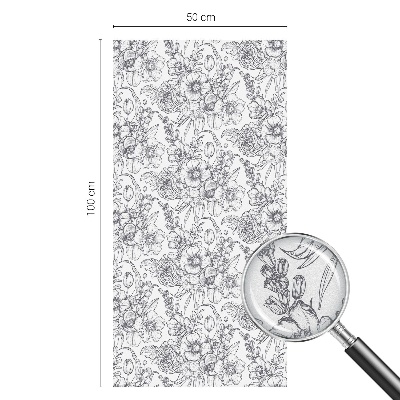 Neprůhledná fólie na sklo dveří Floristická elegance