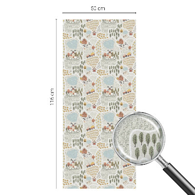 Privátní fólie na okno vitráž Idylická vesnice