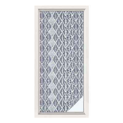 Privátní fólie na okno vitráž Vzorované listy