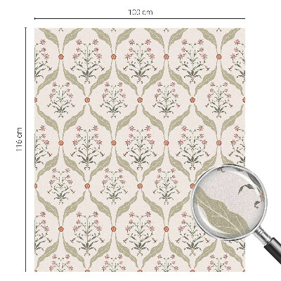 Dekorativní mléčná fólie na sklo Květinový vzor