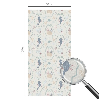 Neprůhledná fólie na sklo dveří Mořští koníci