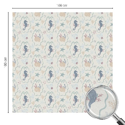 Neprůhledná fólie na sklo dveří Mořští koníci