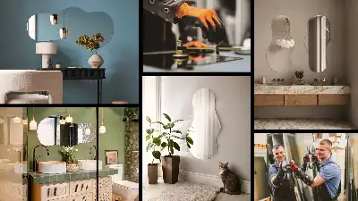 Lustro s organickým tvarem moderní bezrámové provedení