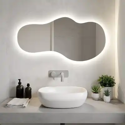 Organické podsvícené zrcadlo moderní na stěnu
