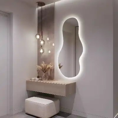 Organické podsvícené zrcadlo moderní na stěnu