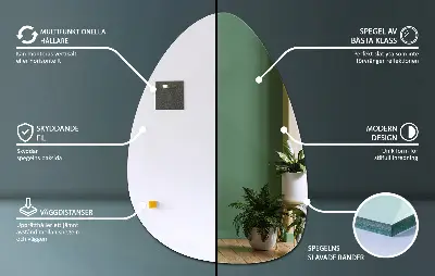 Organické zrcadlo dekorativní prvek na stěnu