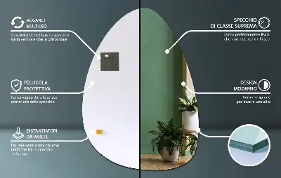 Organické zrcadlo dekorativní prvek na stěnu