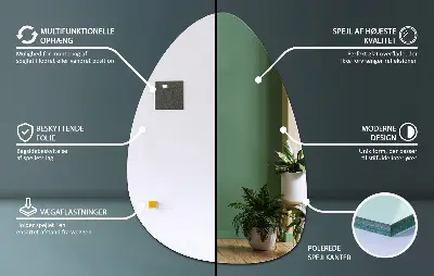Organické zrcadlo dekorativní prvek na stěnu