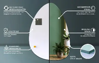 Organické zrcadlo dekorativní prvek na stěnu