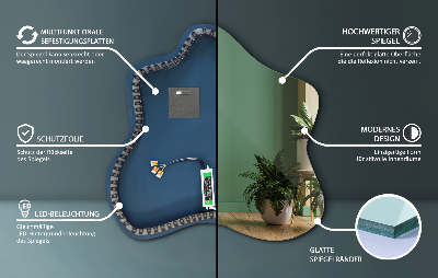 Zrcadlo ve tvaru skvrny s LED podsvícením