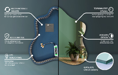 Zrcadlo ve tvaru skvrny s LED podsvícením