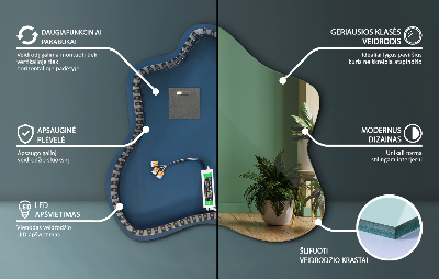 Zrcadlo ve tvaru skvrny s LED podsvícením