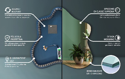 Zrcadlo ve tvaru skvrny s LED podsvícením