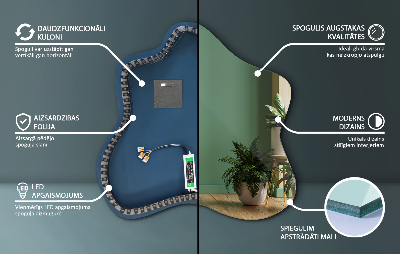Zrcadlo ve tvaru skvrny s LED podsvícením