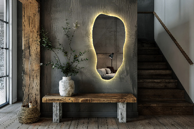 Nepravidelně tvarované zrcadlo moderní s LED podsvícením