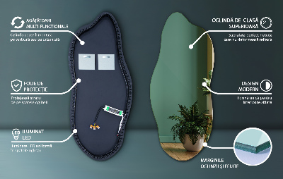 Nepravidelné zrcadlo s led osvětlením inovativní