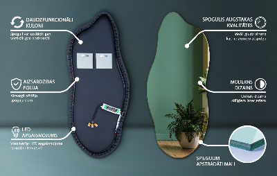 Nepravidelné zrcadlo s led osvětlením inovativní