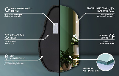 Atypické zrcadlo s osvětlením unikátní