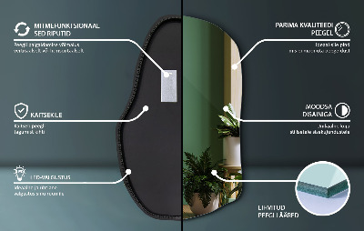 Atypické zrcadlo s osvětlením unikátní
