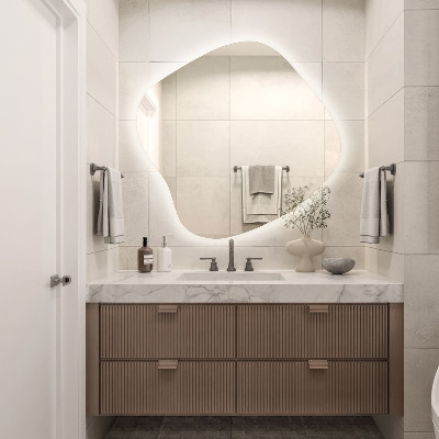 Organické zrcadlo s LED moderní doplněk