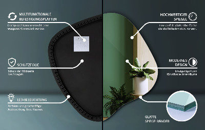 Organické zrcadlo s LED moderní doplněk