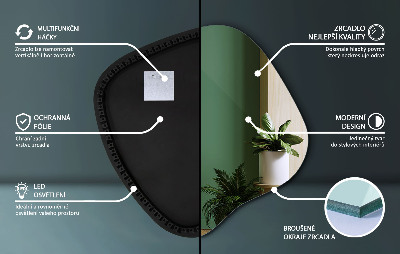 Organické zrcadlo s LED moderní doplněk