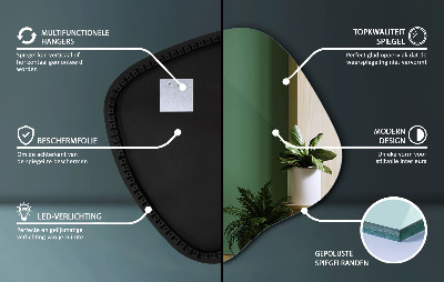 Organické zrcadlo s LED moderní doplněk
