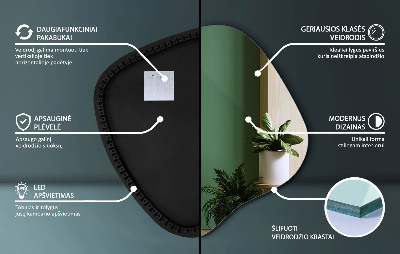 Organické zrcadlo s LED moderní doplněk