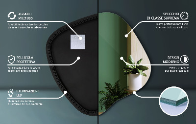 Organické zrcadlo s LED moderní doplněk