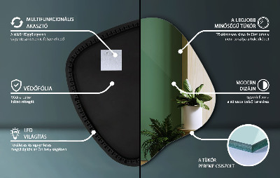 Organické zrcadlo s LED moderní doplněk