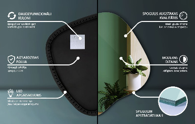 Organické zrcadlo s LED moderní doplněk