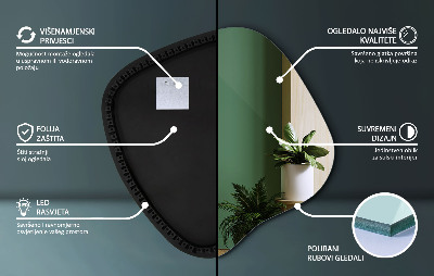 Organické zrcadlo s LED moderní doplněk