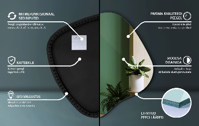 Organické zrcadlo s LED moderní doplněk