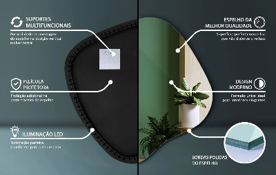 Organické zrcadlo s LED moderní doplněk