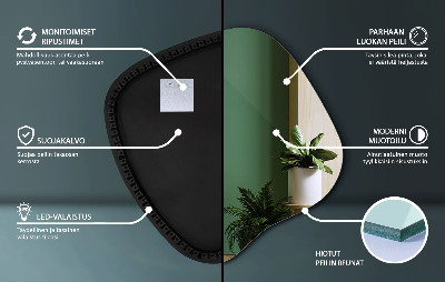 Organické zrcadlo s LED moderní doplněk