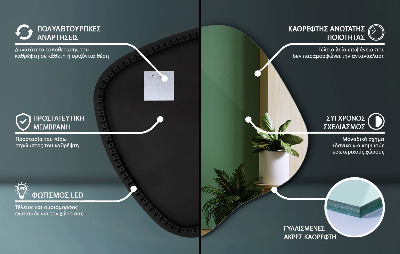 Organické zrcadlo s LED moderní doplněk