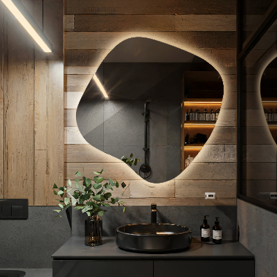 Organické zrcadlo s LED moderní doplněk